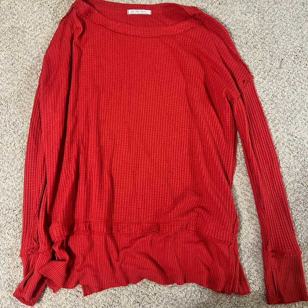 Free People We the Free red thermal top
